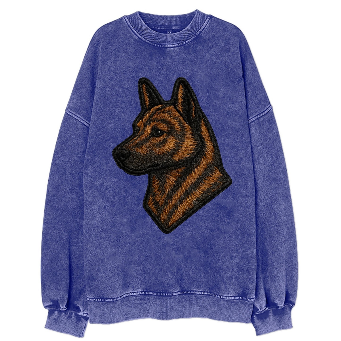 Kai Ken - Modern tiger dog logo with bol - Vintage Sweatshirt - Blue