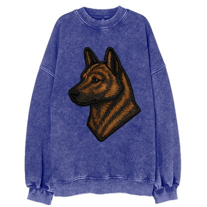 Kai Ken - Modern tiger dog logo with bol - Vintage Sweatshirt - Blue