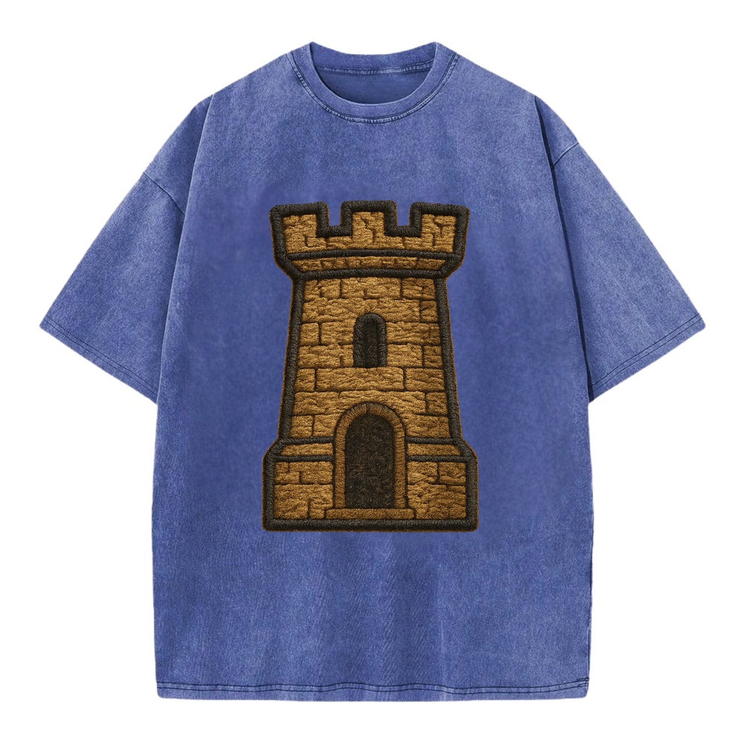 Castle Tower  - Vintage T-shirt - Blue