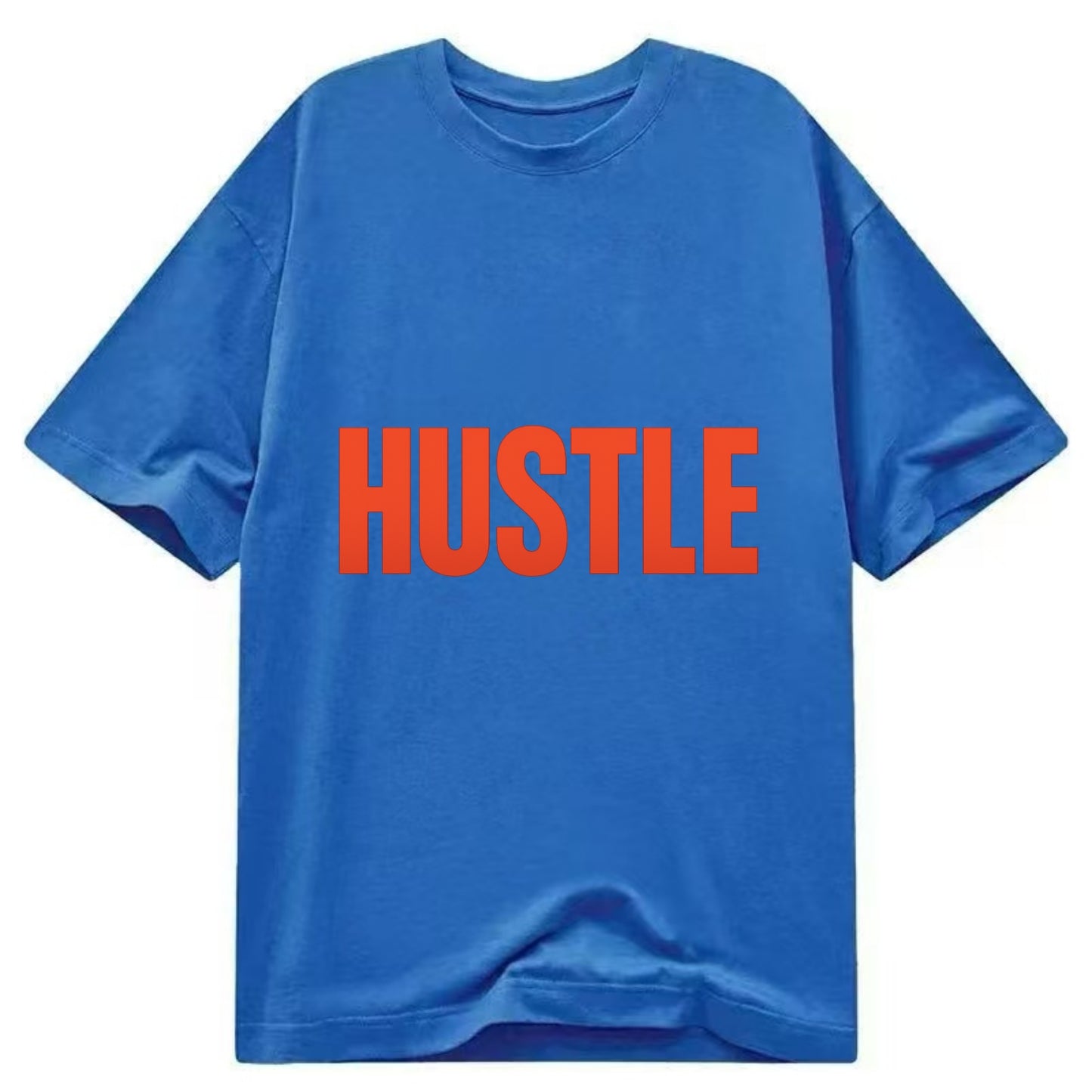 Bold typography design - "HUSTLE" - work hard, grind, chase dreams - Classic T-shirt - Blue