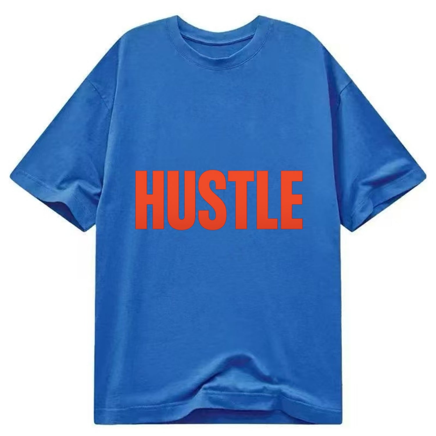 Bold typography design - "HUSTLE" - work hard, grind, chase dreams - Classic T-shirt - Blue