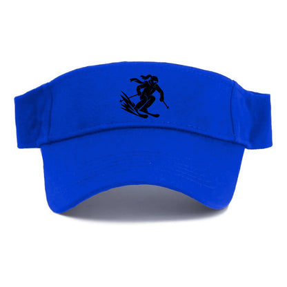 Skier carving down snowy slope - Visor - Blue