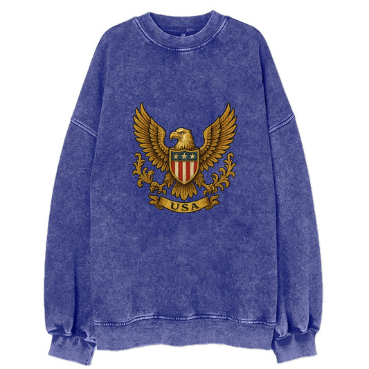 Usa Heritage Eagle 3 - Vintage Sweatshirt - Blue