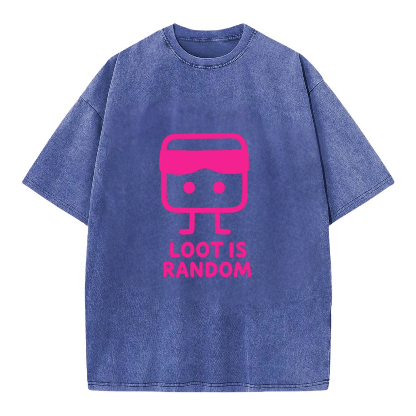 LOOT IS RANDOM | Dice wearing blindfold - Vintage T-shirt - Blue