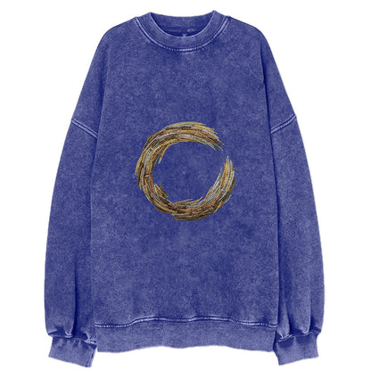 Enso Circle - Vintage Sweatshirt - Blue