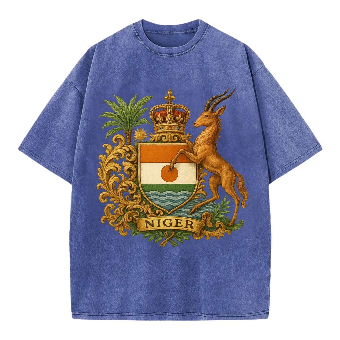 Niger Heritage Badge  - Vintage T-shirt - Blue