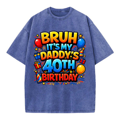 Daddy's 40th Birthday - Vintage T-shirt - Blue
