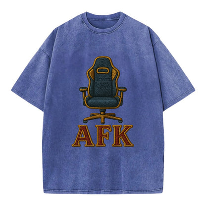 AFK   - Vintage T-shirt - Blue