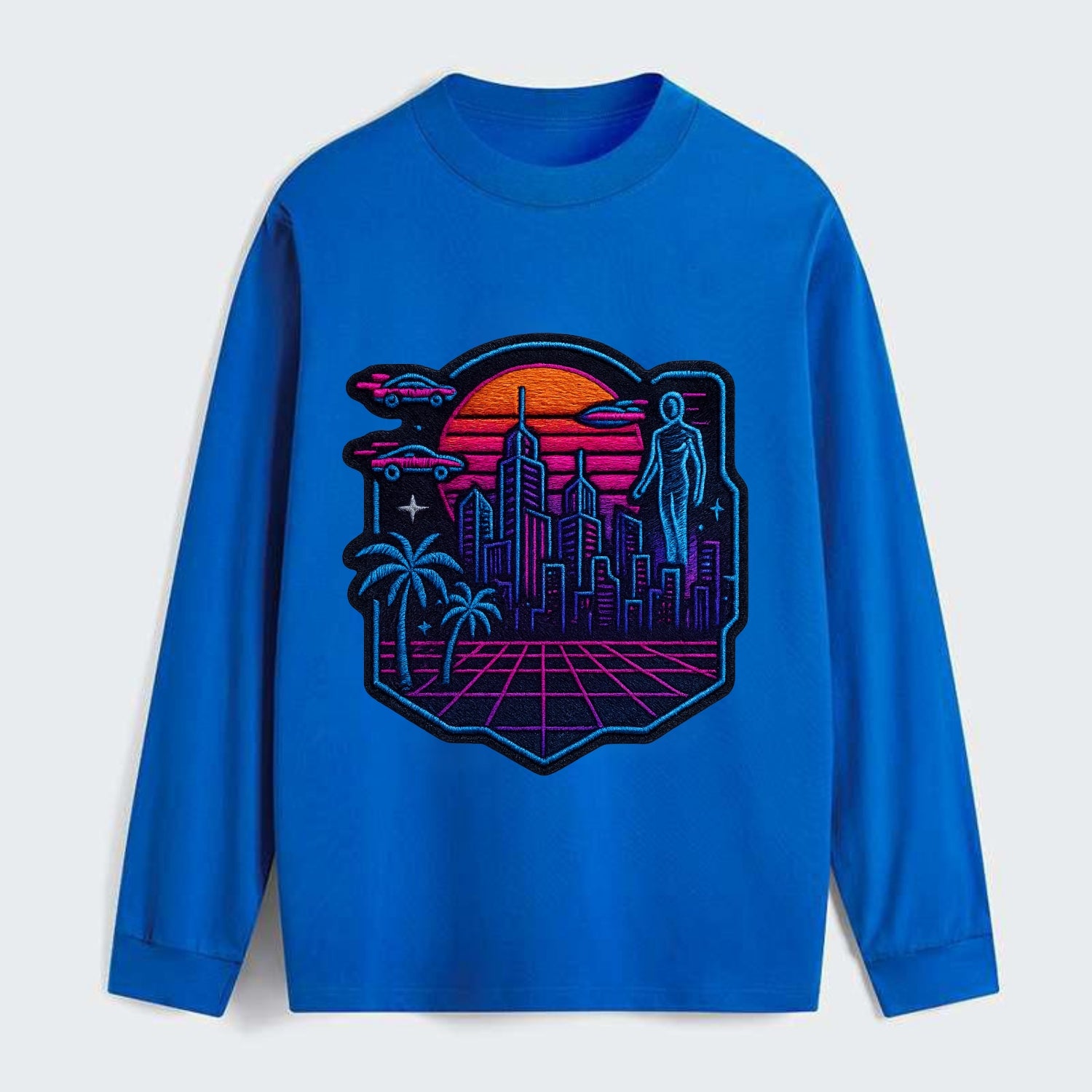 Cyberpunk City - Classic Long Sleeve Shirt - Blue