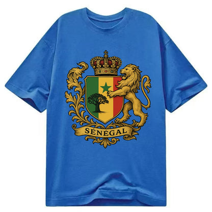 Senegal Lion Emblem  - Classic T-shirt - Blue