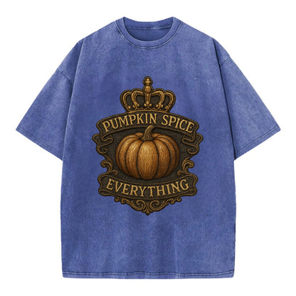 Pumpkin Spice Everything  - Vintage T-shirt - Blue