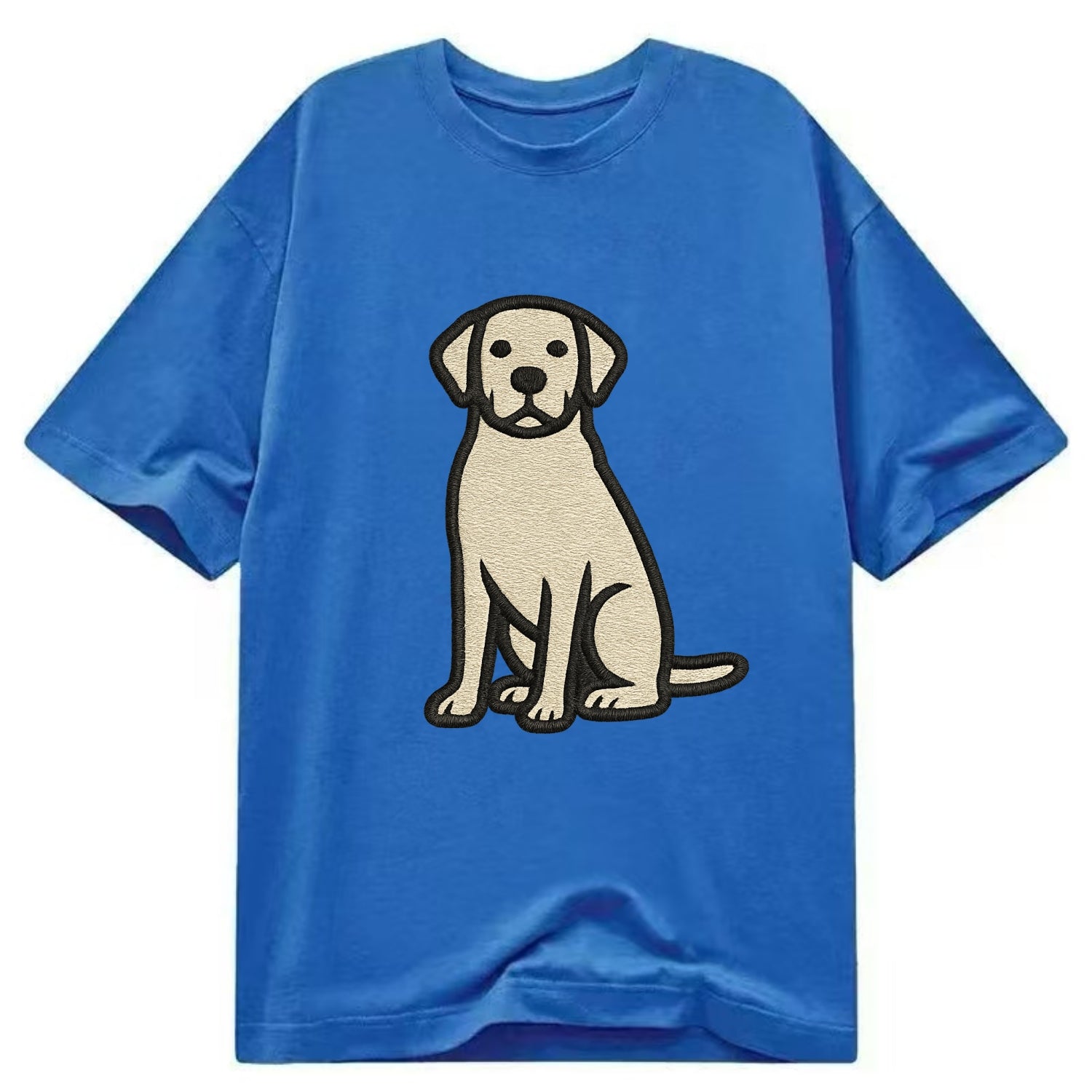 Goldador - Golden Lab mix sitting pose - Classic T-shirt - Blue