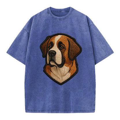Saint Bernard - Modern gentle giant desi - Vintage T-shirt - Blue