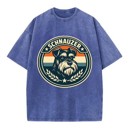 Noble Schnauzer Emblem - Vintage T-shirt - Blue