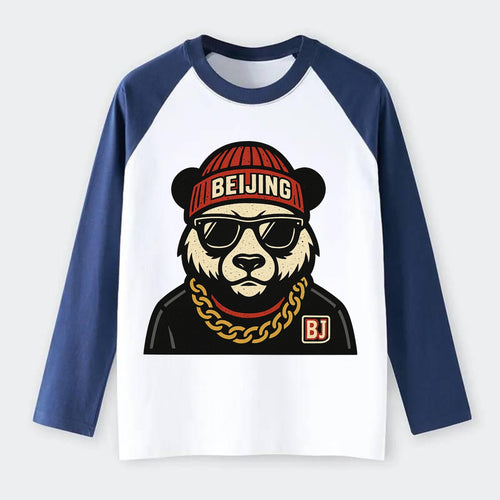 Beijing Panda - Raglan Long Sleeve T-Shirt