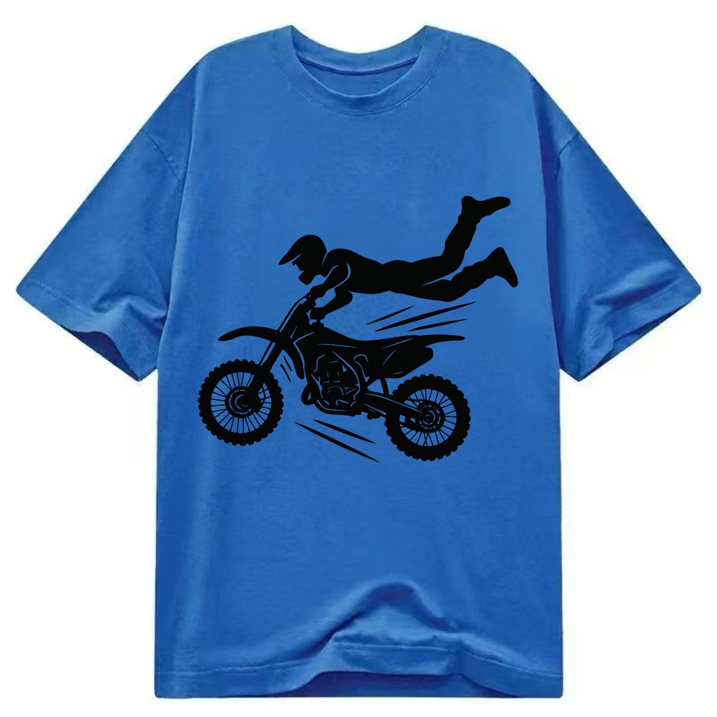 Motocross rider airborne trick - Classic T-shirt - Blue