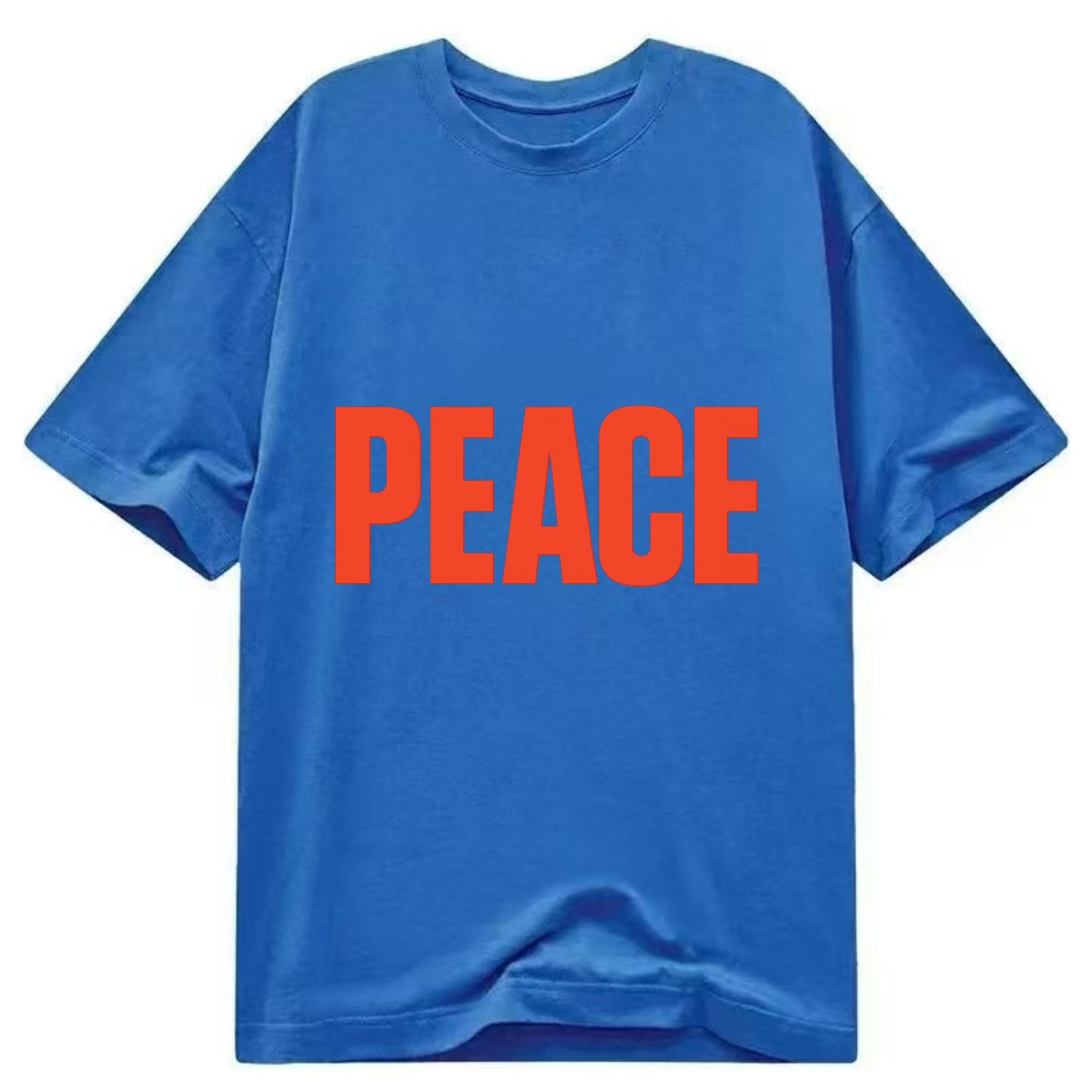 Bold typography design - "PEACE" - inner calm, tranquility, serenity - Classic T-shirt - Blue