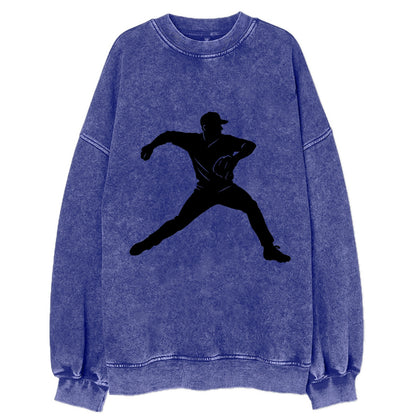 Baseball pitcher wind-up motion - Vintage Sweatshirt - Blue