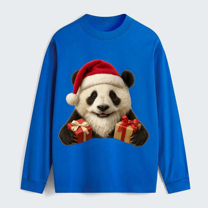 Santa Panda  - Classic Long Sleeve Shirt - Blue
