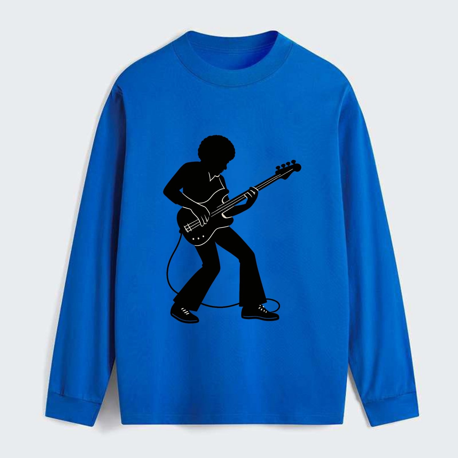Bass guitarist slap technique - Classic Long Sleeve Shirt - Blue