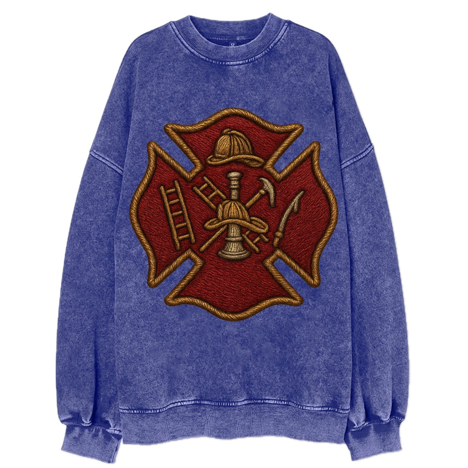 Maltese Cross  - Vintage Sweatshirt - Blue