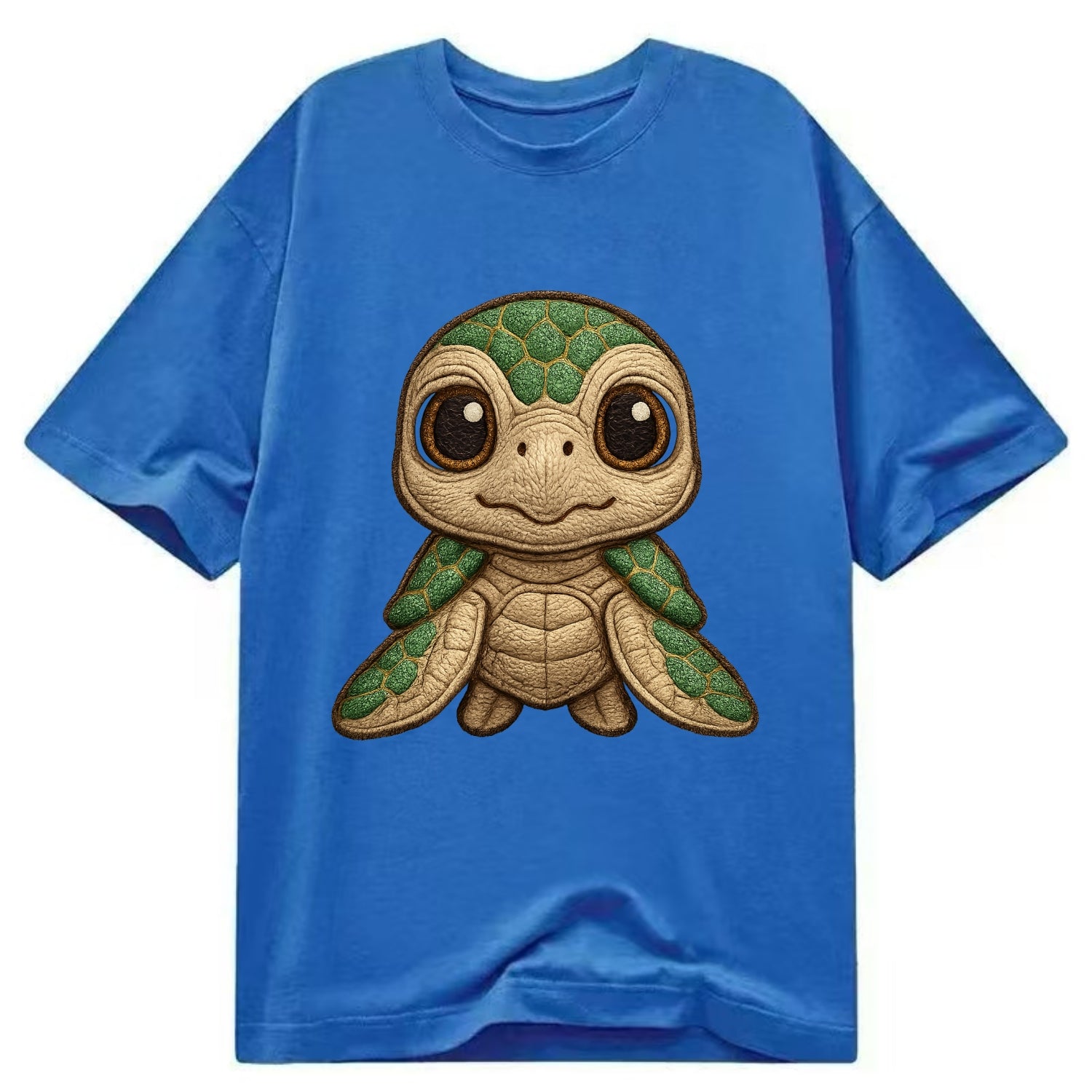 Baby Green Sea Turtle - emerald shell, large innocent brown eyes, tiny flippers, - Classic T-shirt - Blue