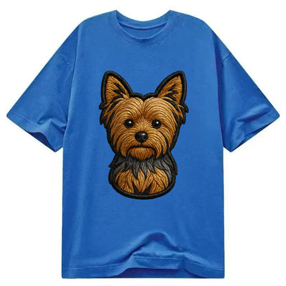 Yorkshire Terrier - Modern tiny dog logo - Classic T-shirt - Blue