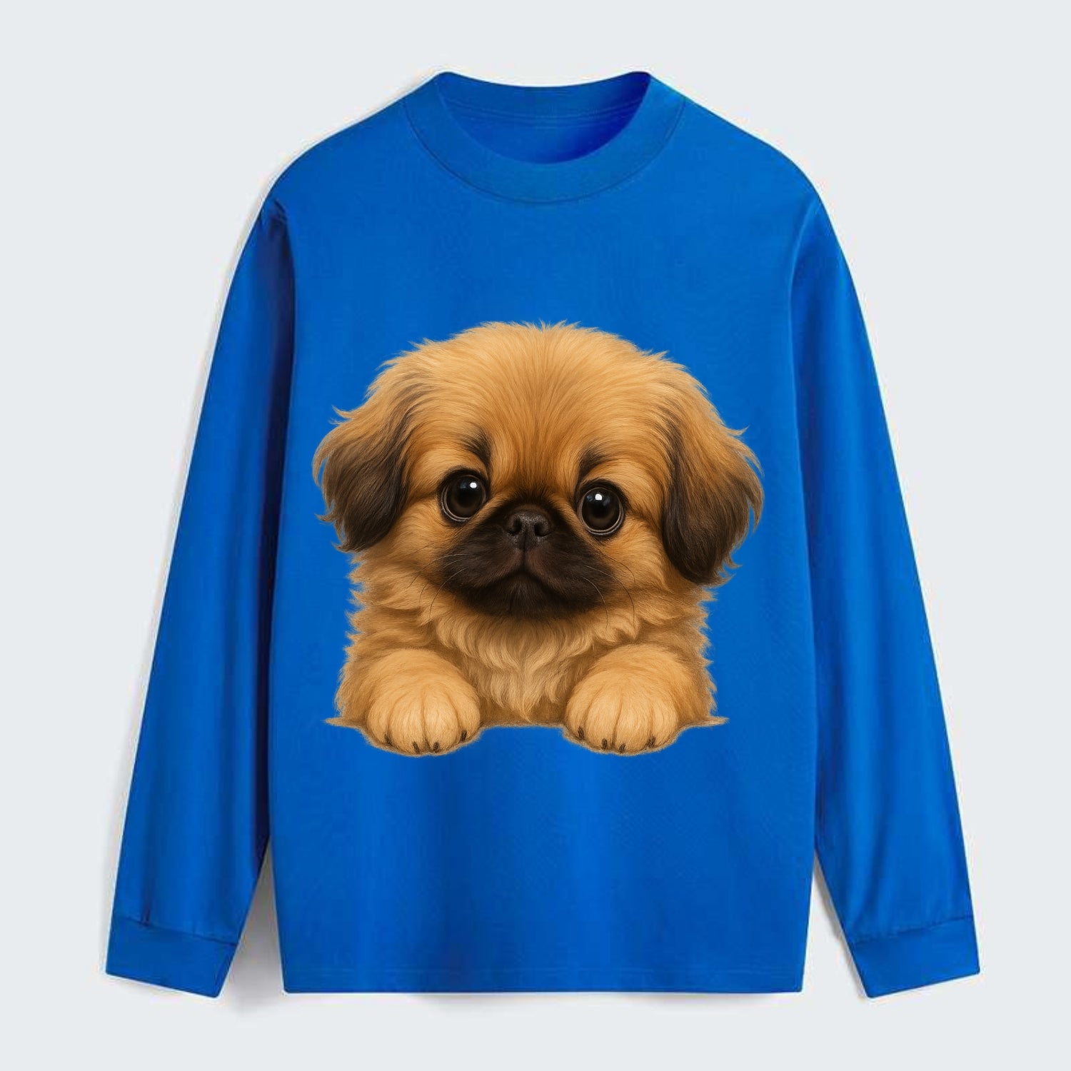 Pekingese  - Classic Long Sleeve Shirt - Blue