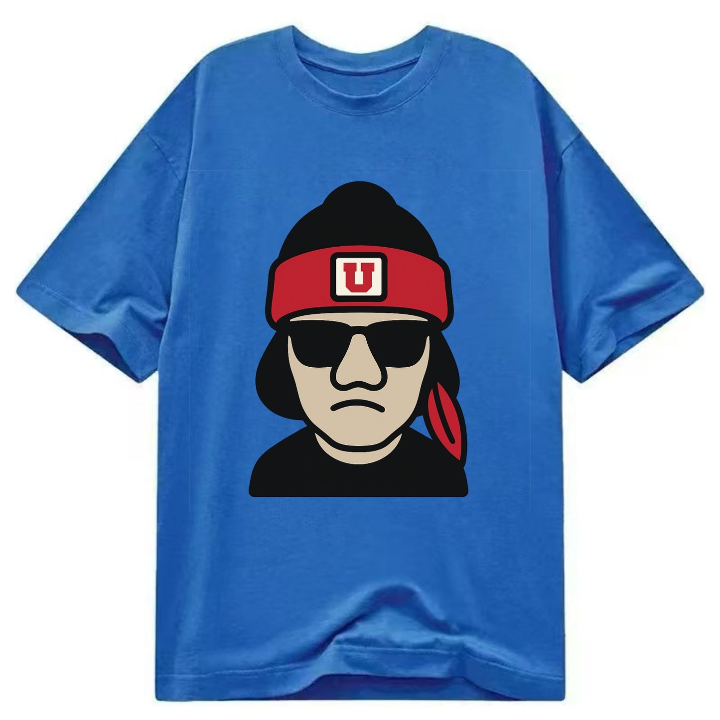 Salt Lake Ute wearing Utah beanie with U patch - Classic T-shirt - Blue