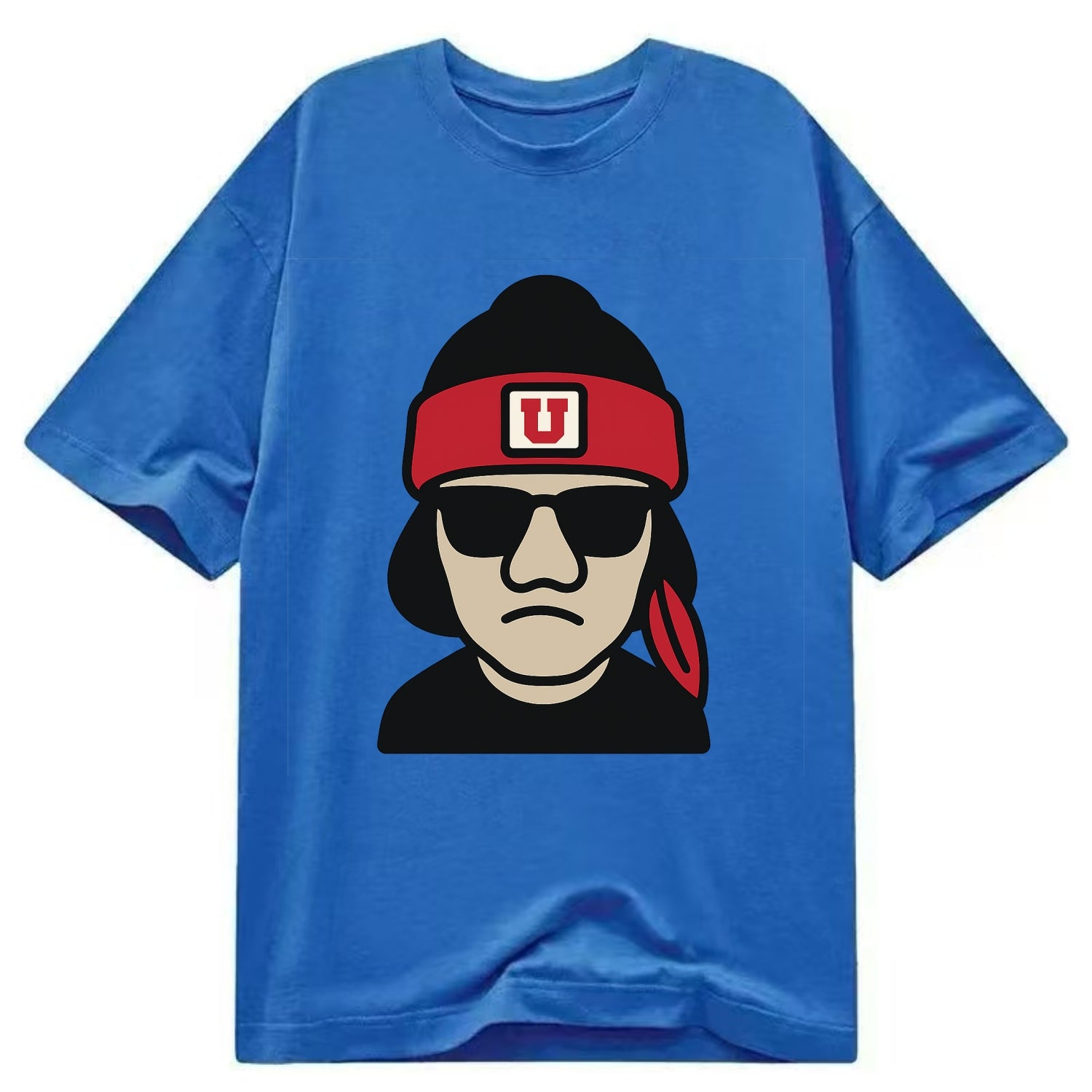 Salt Lake Ute wearing Utah beanie with U patch - Classic T-shirt - Blue