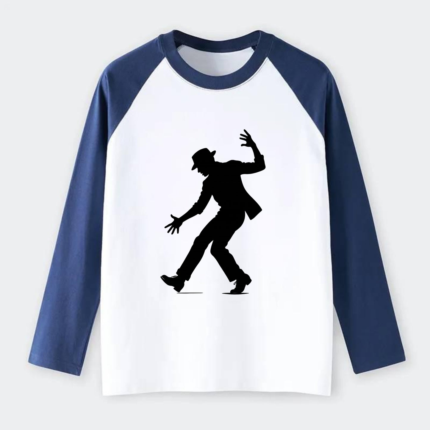 Tap dancer dramatic step - Raglan Long Sleeve T-Shirt - Blue