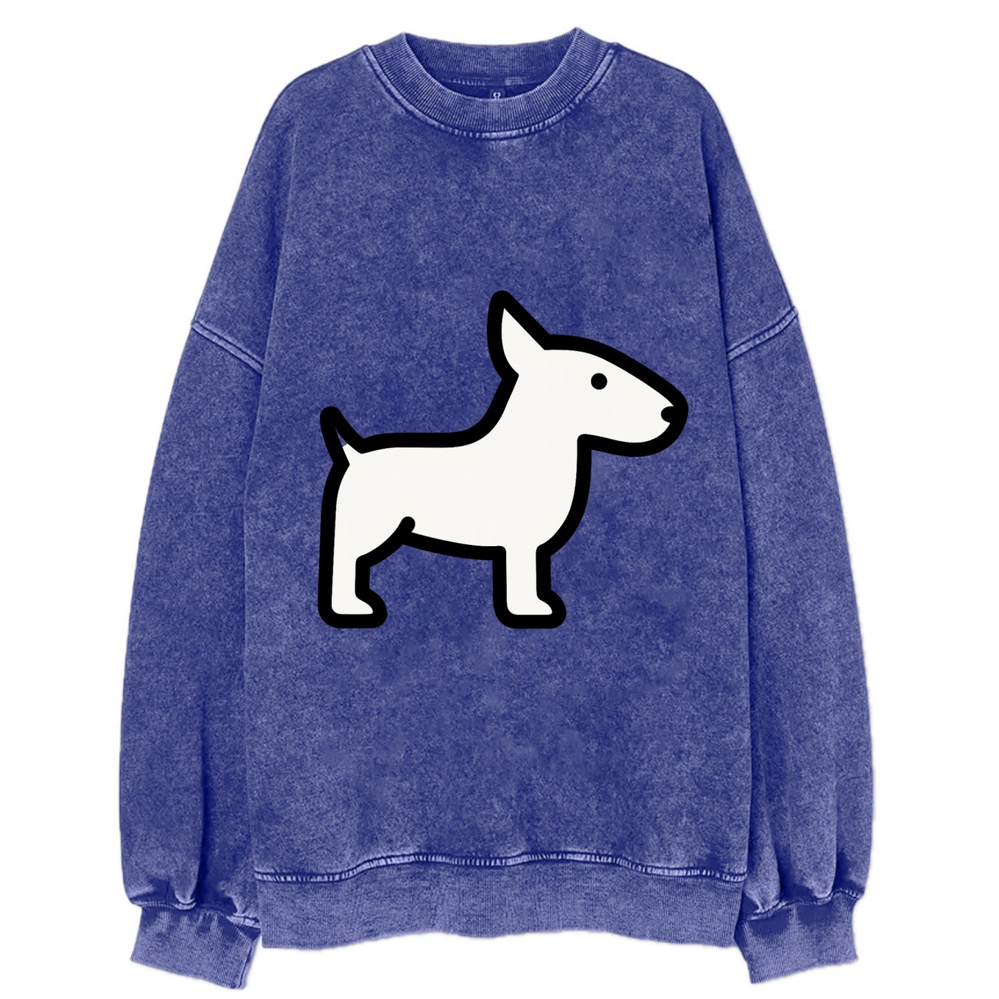 Bull Terrier - White egg-shaped head flat side profile - Vintage Sweatshirt - Blue