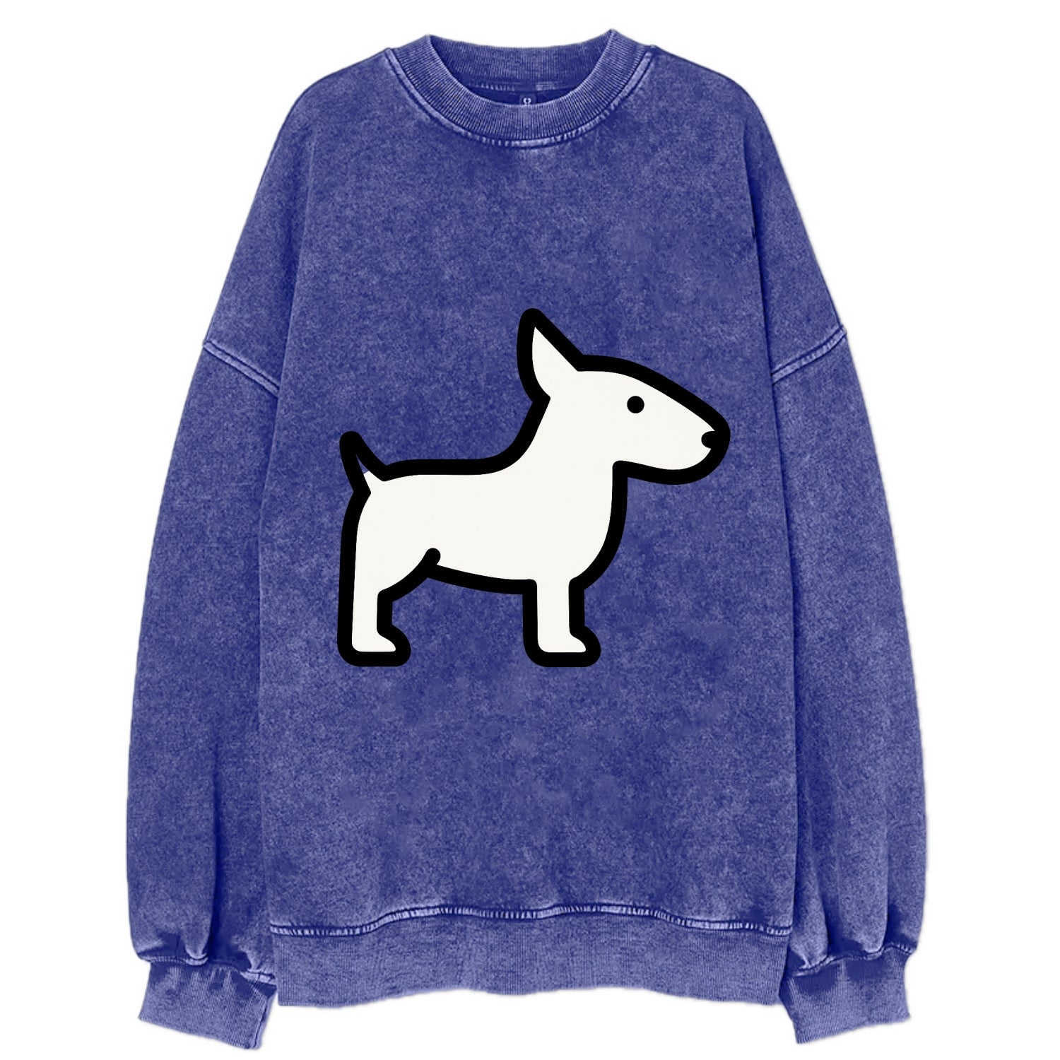 Bull Terrier - White egg-shaped head flat side profile - Vintage Sweatshirt - Blue