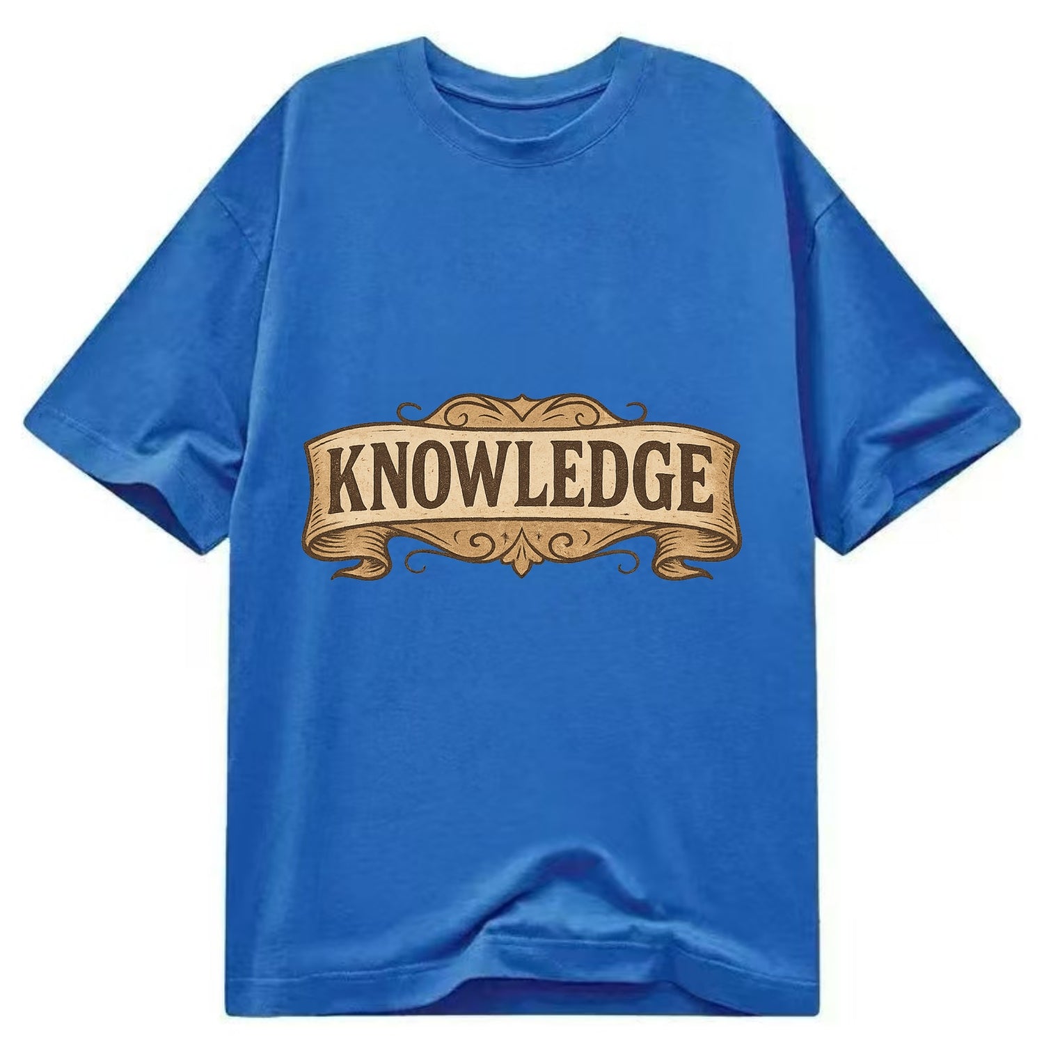 Bold typography design - "KNOWLEDGE" - learning, understanding - Classic T-shirt - Blue