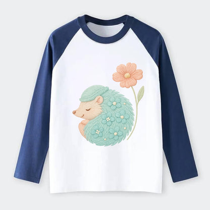 Aqua Hedgehog - Raglan Long Sleeve T-Shirt - Blue