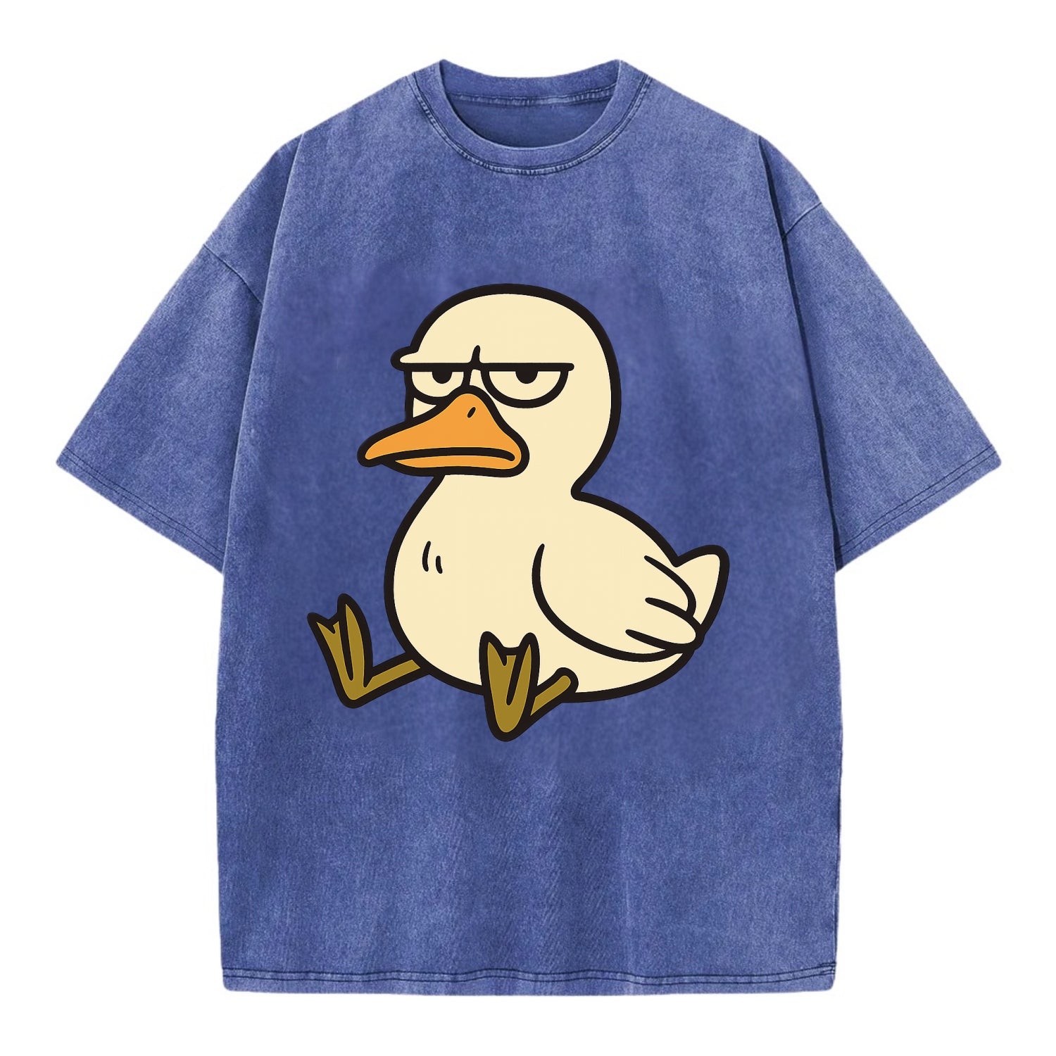 The Duck Judging Silently - Vintage T-shirt - Blue