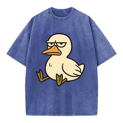 The Duck Judging Silently - Vintage T-shirt - Blue