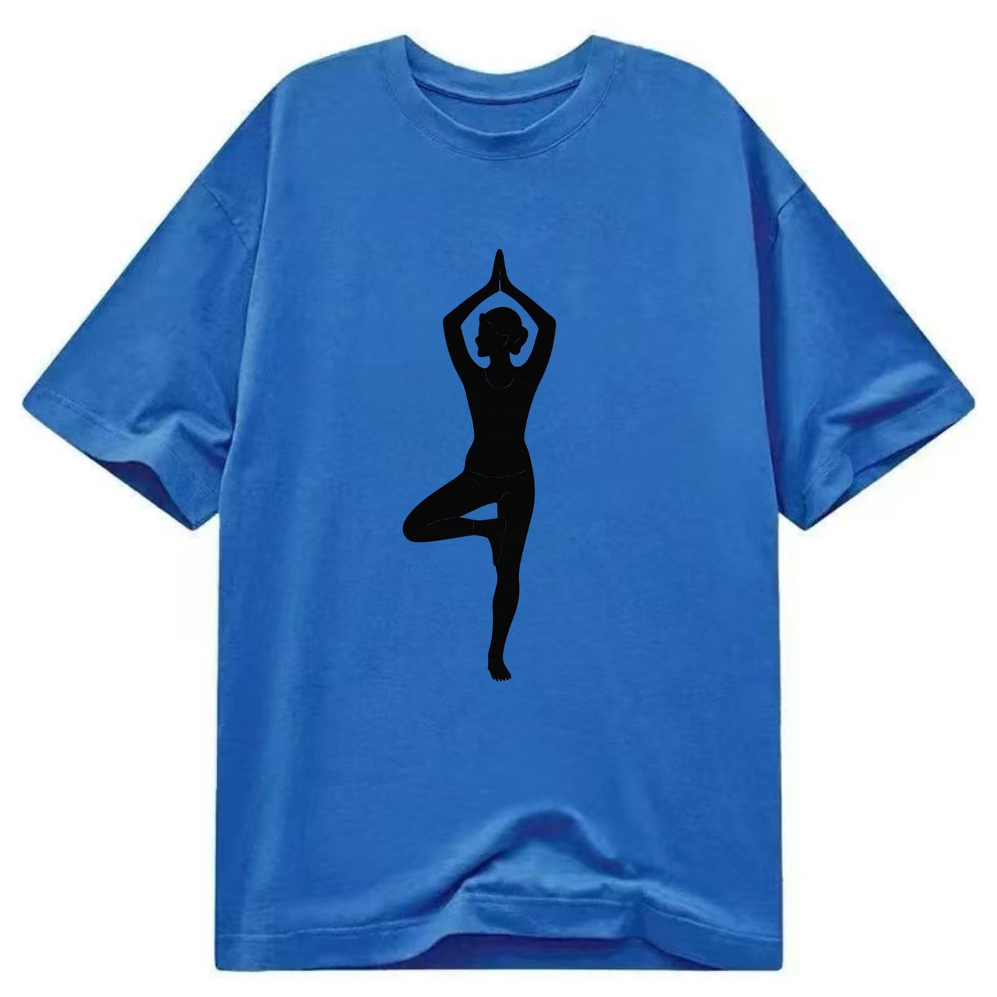 Yogi in tree pose silhouette - Classic T-shirt - Blue