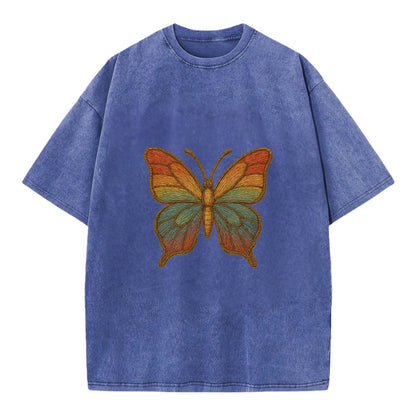 Butterfly Transformation  - Vintage T-shirt - Blue