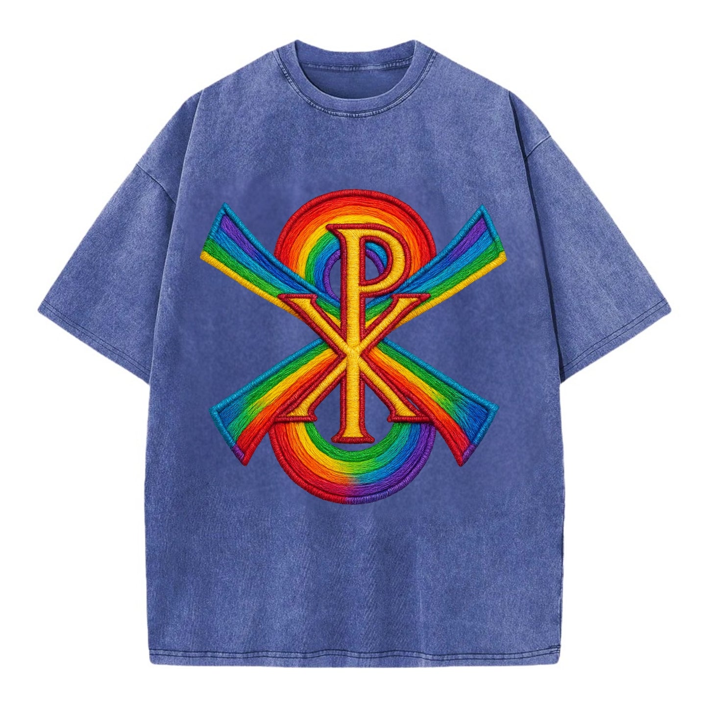Chi Rho  - Vintage T-shirt - Blue