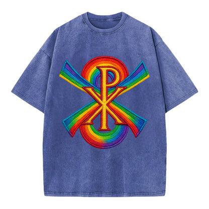 Chi Rho  - Vintage T-shirt - Blue