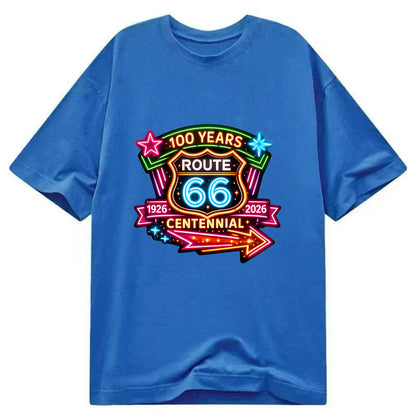 CENTENNIAL BADGE | 100 Years celebration emblem | 1926-2026 dates | Anniversary - Classic T-shirt - Blue