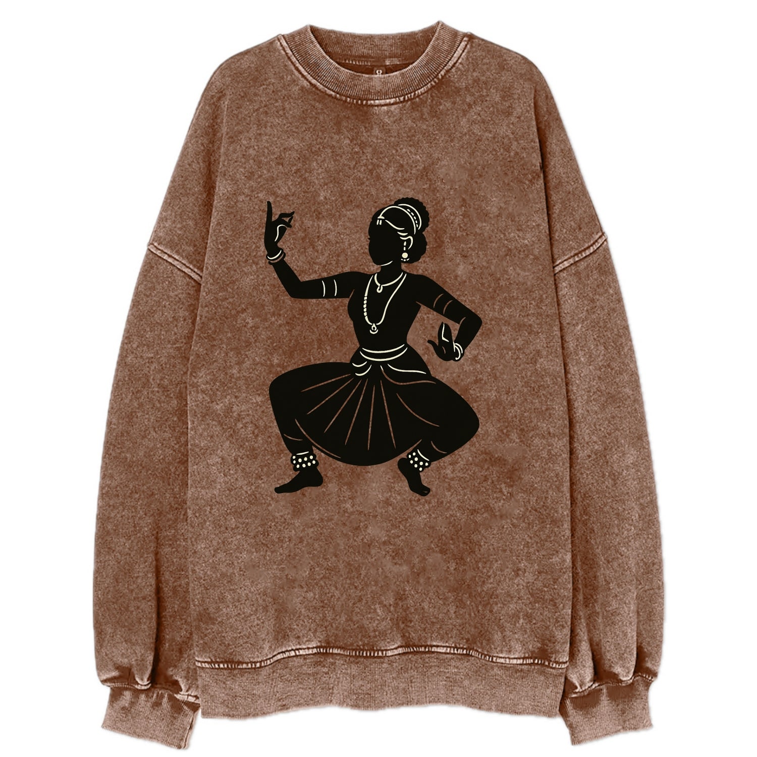 Bharatanatyam classical Indian pose - Vintage Sweatshirt - Brown