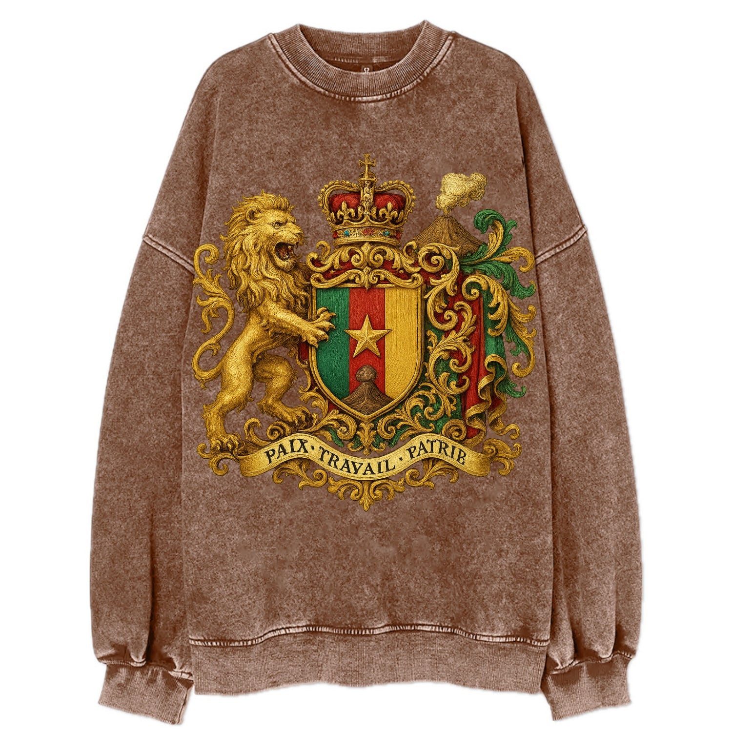 Cameroon Royal Logo  - Vintage Sweatshirt - Brown