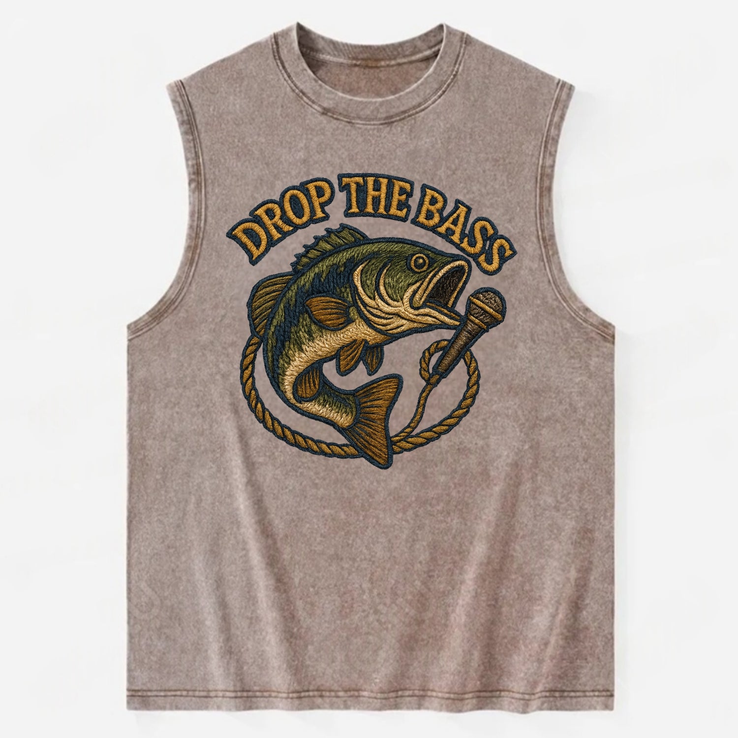 Drop The Bass  - Vintage Washed Tank - Brown