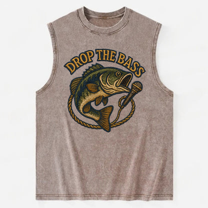 Drop The Bass  - Vintage Washed Tank - Brown