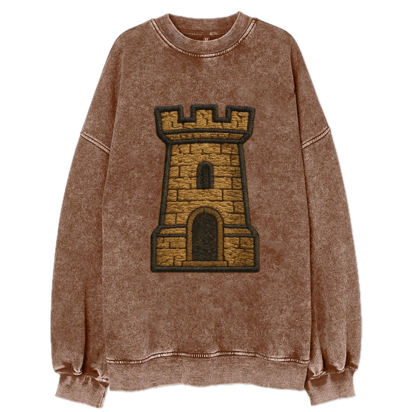 Castle Tower  - Vintage Sweatshirt - Brown