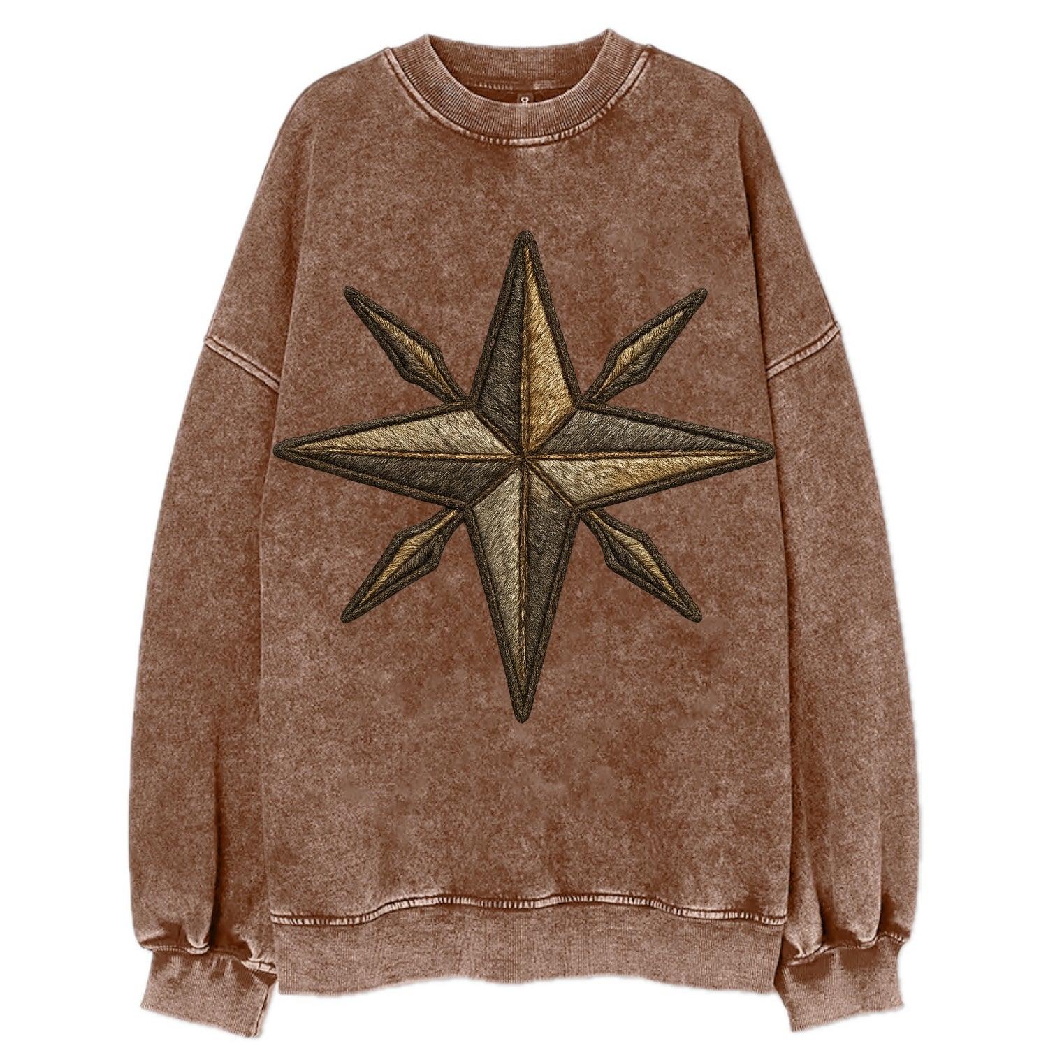 Nautical Star  - Vintage Sweatshirt - Brown