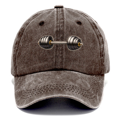Embroidered patch design - WEIGHTLIFTING BARBELL - heavy barbell with plates in - Classic Cap - Brown