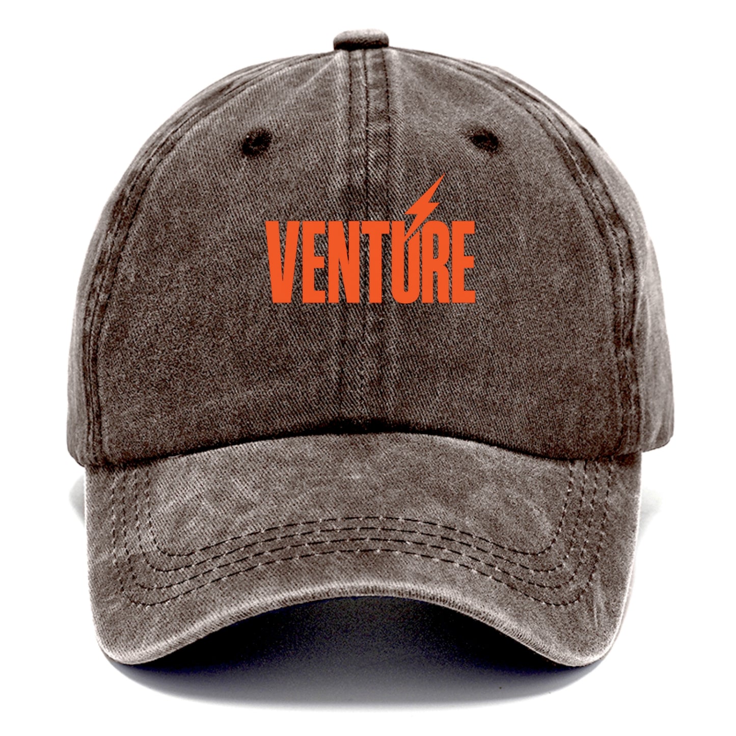 Bold typography design - "VENTURE" - taking risks, bold exploration - Classic Cap - Brown